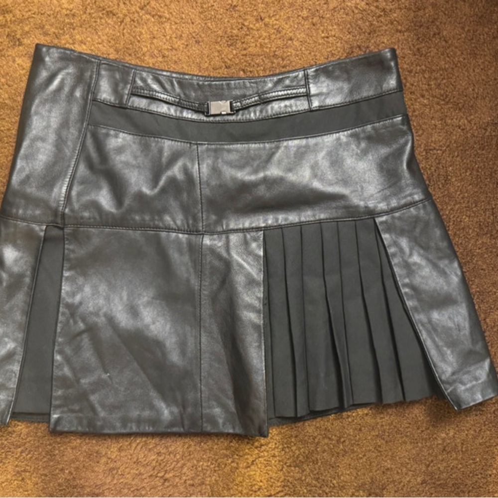 Bebe Black Leather Skirt Vintage Y2K